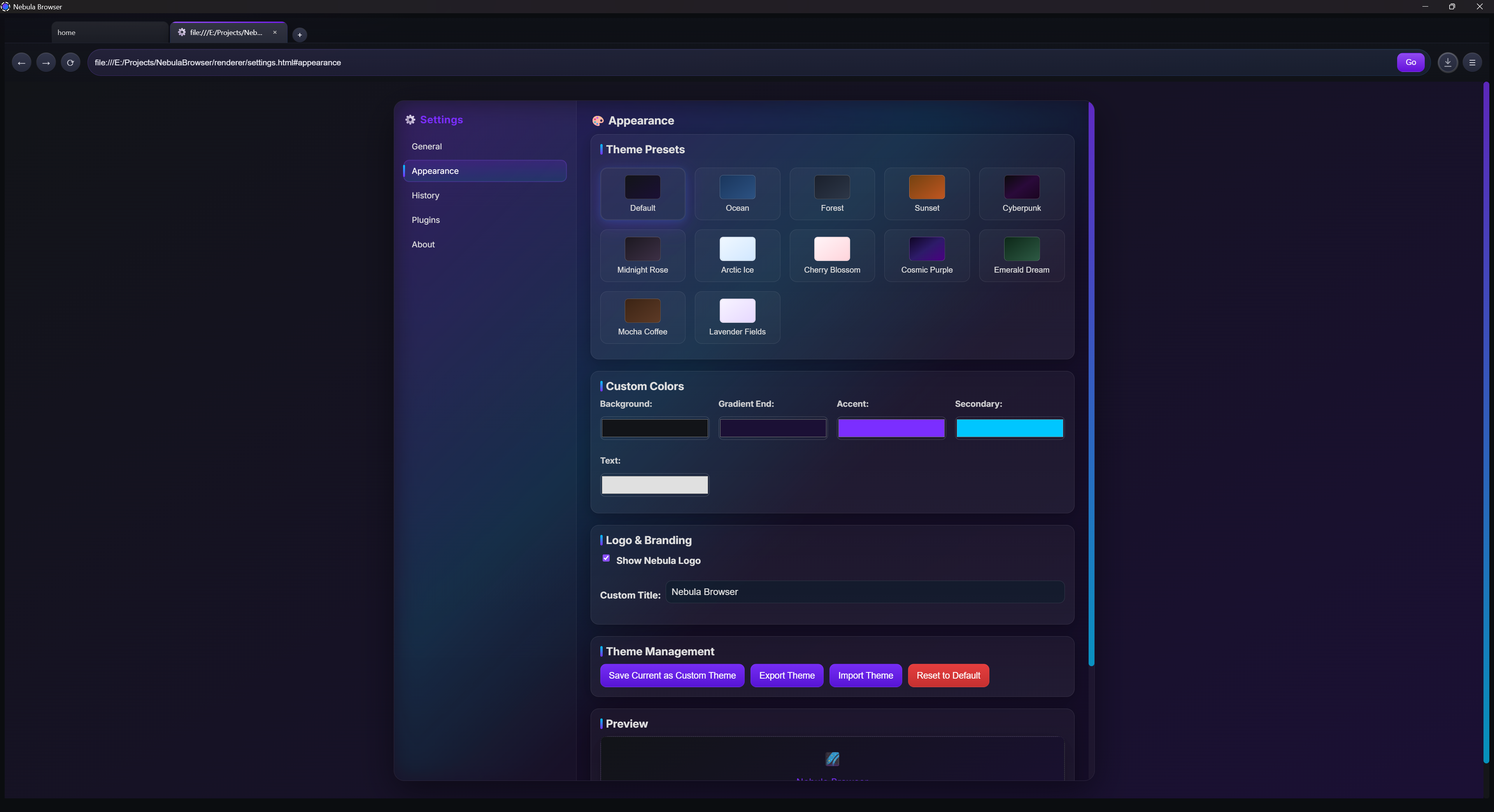 Nebula screenshot